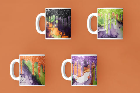 4 Inky Halloween Sparkle sublimation mug wraps Sublimation Angel on Empire 