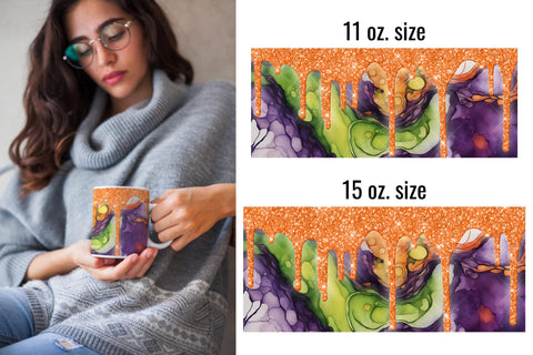 4 Inky Halloween Sparkle sublimation mug wraps Sublimation Angel on Empire 