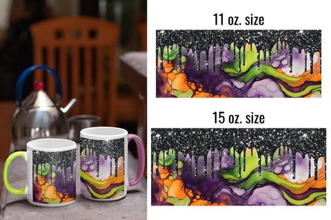 4 Inky Halloween Sparkle sublimation mug wraps Sublimation Angel on Empire 