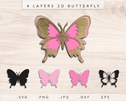 4 Layers 3D Butterfly SVG SVG Nanda Bayu 