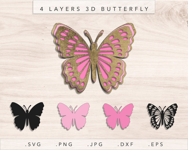 4 Layers 3D Butterfly SVG SVG Nanda Bayu 