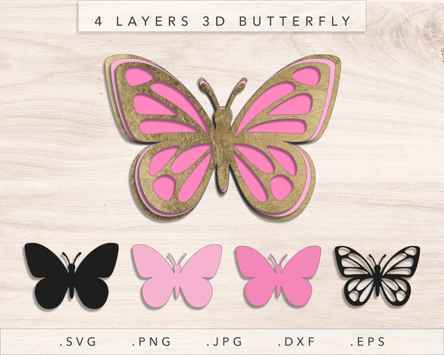 4 Layers 3D Butterfly SVG SVG Nanda Bayu 