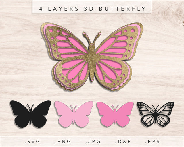 4 Layers 3D Butterfly SVG SVG Nanda Bayu 