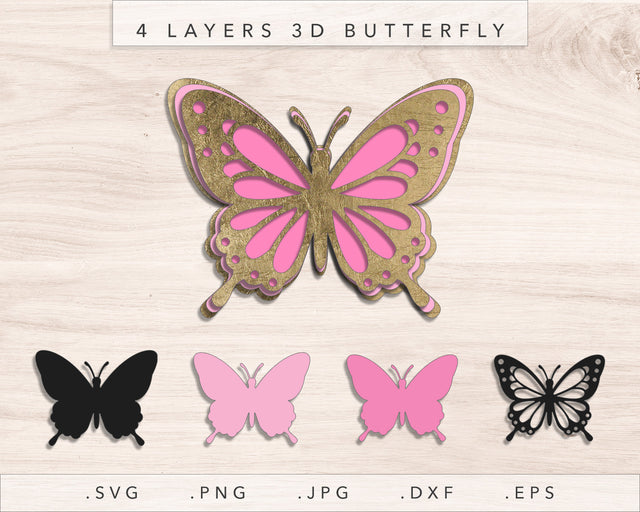 4 Layers 3D Butterfly SVG SVG Nanda Bayu 
