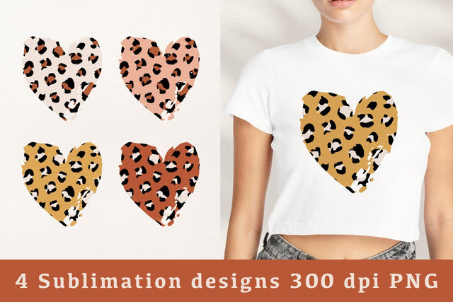 4 Leopard Heart Sublimations. Valentines Day Bundle. Sublimation Tori card store 