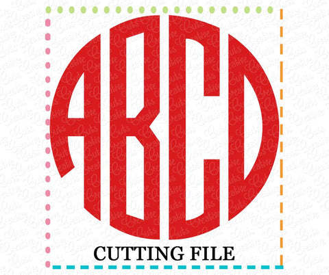4 Letter Monogram Alphabet Cut File Creative Appliques 