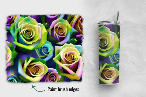 4 Painterly Roses 20oz Skinny Tumbler Wraps Sublimation Angel on Empire 