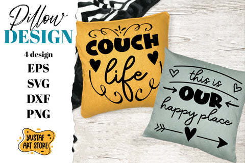 4 Pillow SVG design. Pillow quotes. Home decor SVG Yustaf Art Store 