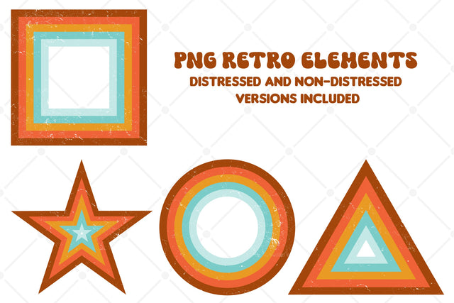 4 Png retro graphic design elements Sublimation Karma Genie Graphics 