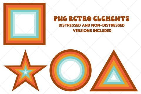 4 Png retro graphic design elements Sublimation Karma Genie Graphics 