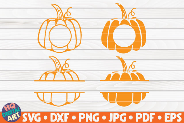 4 Pumpkin Monogram Frames SVG Bundle SVG HQDigitalArt 