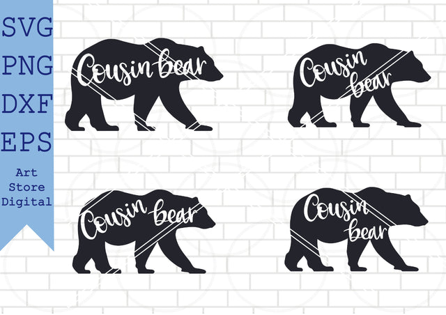 4 Styles Cousin Bear Svg Png Dxf Eps Cut Files SVG Artstoredigital 