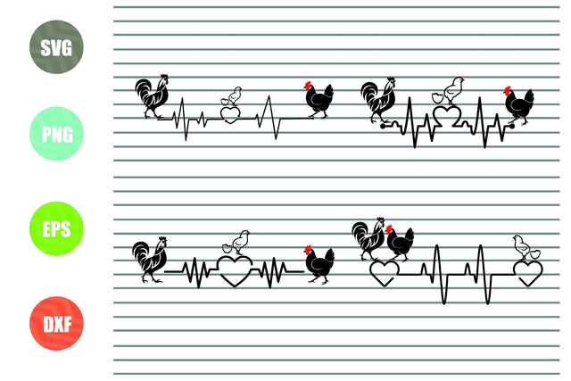 4 Styles Family Chicken Svg Png Dxf Eps Cut Files SVG Artstoredigital 