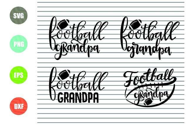 4 Styles Football Grandpa Svg - Football Svg, Png, Dxf, Eps Cut Files SVG Artstoredigital 