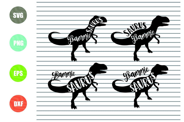 4 Styles Grammie Saurus Svg, Eps. Dxf, Png Cut Files SVG Artstoredigital 