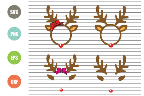 4 Styles Reindeer Monogram (1) Christmas Svg Png Eps Dxf Cut Files SVG Artstoredigital 