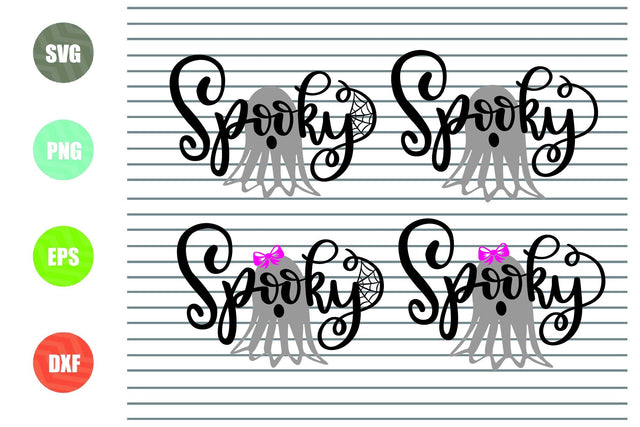 4 Styles Spooky (2) - Halloween SVG PNG DXF EPS Cut Files SVG Artstoredigital 