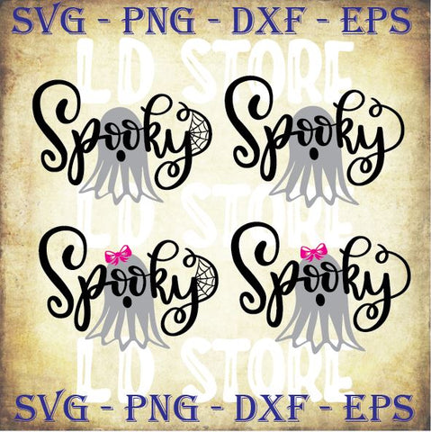 4 Styles Spooky (2) - Halloween SVG PNG DXF EPS Cut Files SVG Artstoredigital 