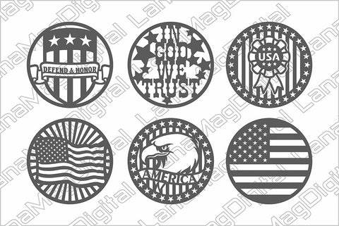 4-th of July Patriotic coasters svg, USA Independence day decor laser cut files SVG LanaMagDigital 