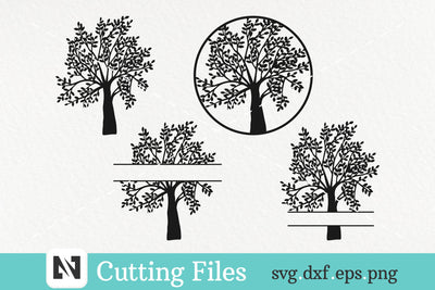 4 Tree Silhouette Svg Bundle-Bundle of 4 Family Tree Svg SVG Pinoyart Kreatib 