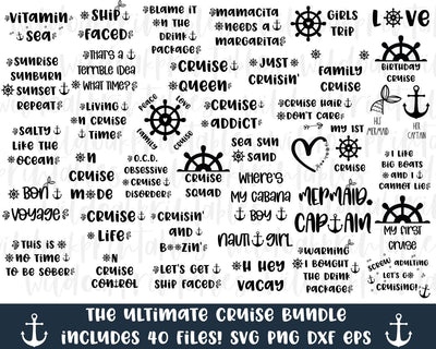 40 cruise svg bundle, funny cruise svg files for cricut, sailor svg, boat svg, boating svg, funny dad cruise vacation svgs files, beach svg SVG WildOakSVG 