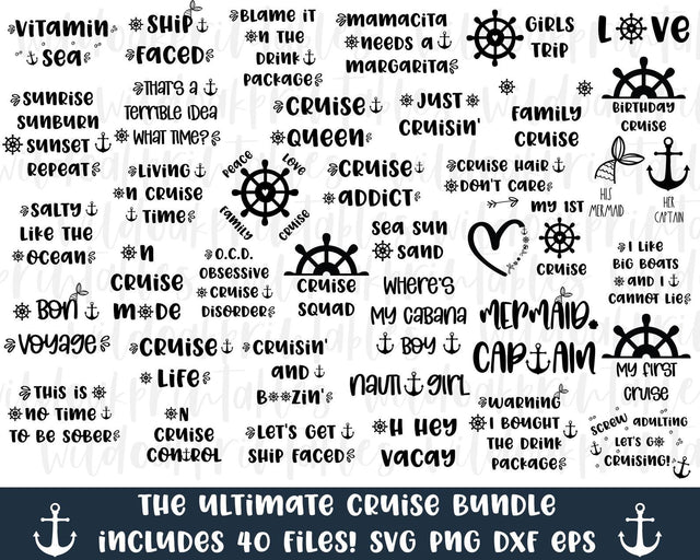 40 cruise svg bundle, funny cruise svg files for cricut, sailor svg, boat svg, boating svg, funny dad cruise vacation svgs files, beach svg SVG WildOakSVG 