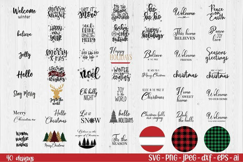 40 Door Round Signs Bundle | Merry Christmas Bundle SVG SVG TatiStudio 