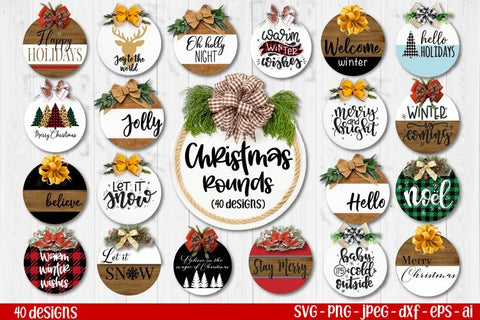 40 Door Round Signs Bundle | Merry Christmas Bundle SVG SVG TatiStudio 
