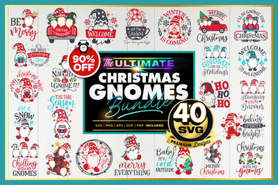 40 MEGA Gnomes Bundle | BEST SELLER | Christmas SVG SVG The Vintage Signs Shop 