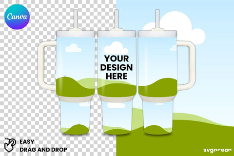 40 oz Tumbler Canva Mockup | Drag & Drop Mock Up Photo SvgOcean 