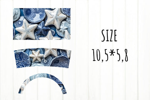 40 OZ Tumbler Design PNG. Seashells PNG Tumbler Sublimation Olga Terlyanskaya 