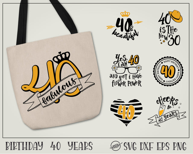 40 years, birthday bundle SVG Boertiek 