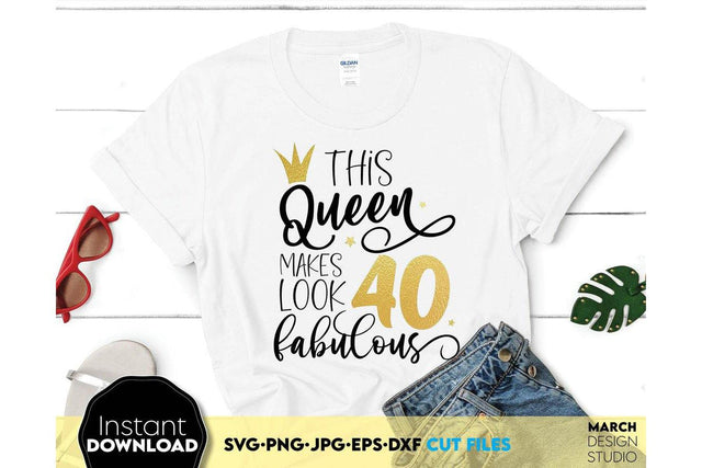 40th And Fabulous SVG | 40th Birthday Shirt SVG | 40th Birthday Gift For Dad SVG March Design Studio 