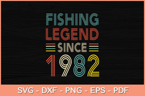 40th Birthday Fisherman Retro Vintage 1982 40 Years Fishing Svg File SVG Helal 
