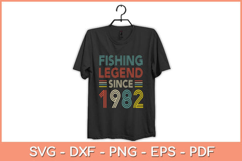40th Birthday Fisherman Retro Vintage 1982 40 Years Fishing Svg File SVG Helal 