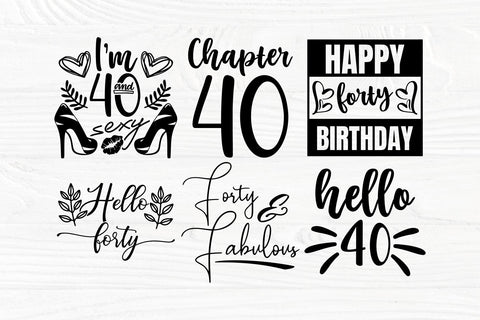 40th Birthday SVG, Happy Birthday Svg, Forty Svg, Png, Dxf, Eps, Ai, Birthday Queen Svg, Clipart, Cut Files For Cricut , Silhouette Cameo SVG TonisArtStudio 