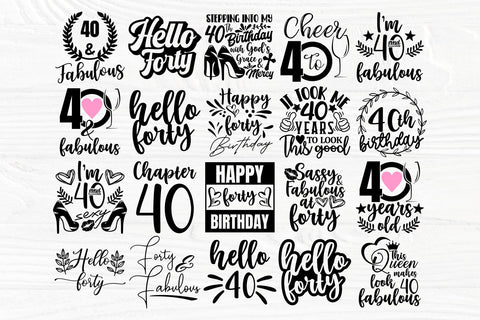 40th Birthday SVG, Happy Birthday Svg, Forty Svg, Png, Dxf, Eps, Ai, Birthday Queen Svg, Clipart, Cut Files For Cricut , Silhouette Cameo SVG TonisArtStudio 