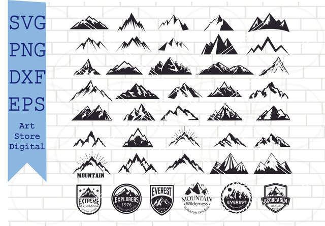 41 Styles Mountains SVG, Forest SVG File for Cricut, Travel outdoor SVG, wild design, mountain and trees Svg, Mountain svg, hill svg, nature svg, rock svg SVG Artstoredigital 