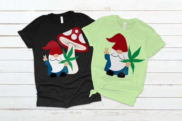 420 Gnome with Cannabis Under Toadstool SVG SVG Designed by Geeks 