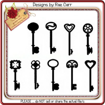 437 Set of Keys SVG Designs by Rae 