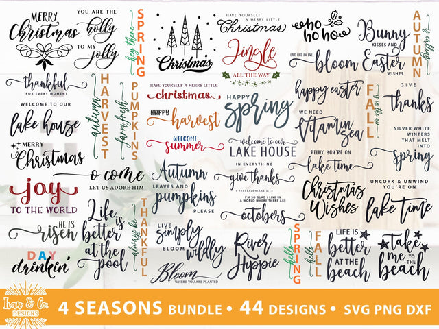 44 Four Seasons SVG Bundle | Farmhouse Sign Svg | Commercial Use | Cricut | Silhouette | Digital Cut Files | SVG DXF PNG (2023b0605) SVG Ivan & Co. Designs 