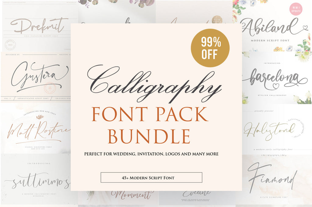 45+ Best Calligraphy Font Bundle - So Fontsy