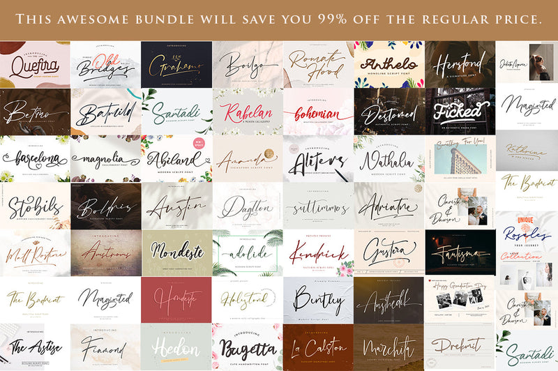 45+ Best Calligraphy Font Bundle - So Fontsy