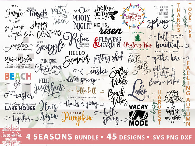 45 Four Seasons SVG Bundle | Farmhouse Sign Svg | Commercial Use | Cricut | Silhouette | Digital Cut Files | SVG DXF PNG (2023b0604) SVG Ivan & Co. Designs 