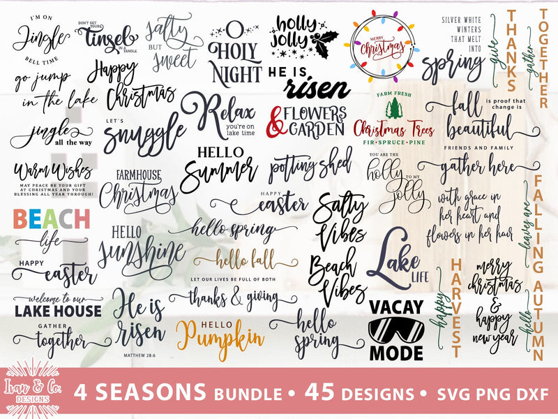 45 Four Seasons SVG Bundle | Farmhouse Sign Svg | Commercial Use | Cricut | Silhouette | Digital Cut Files | SVG DXF PNG (2023b0604) SVG Ivan & Co. Designs 