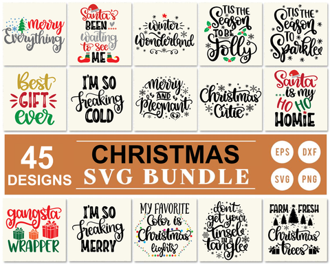 45 Styles Christmas Svg Bundle SVG Artstoredigital 