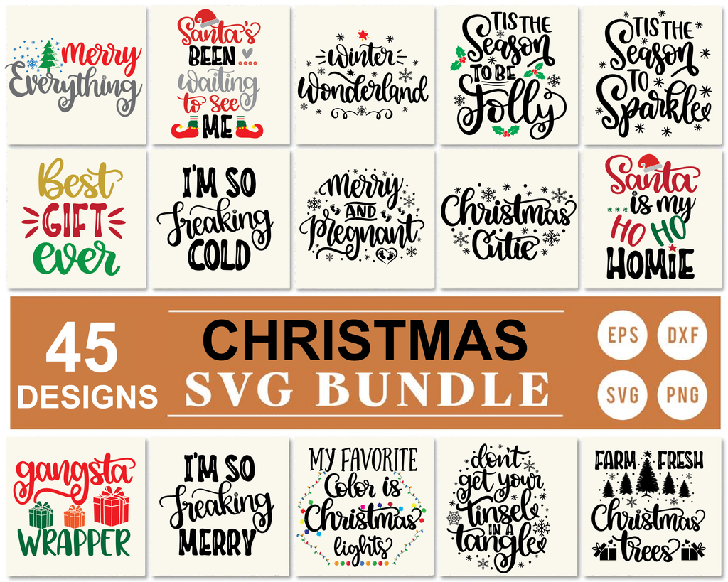 45 Styles Christmas Svg Bundle - So Fontsy