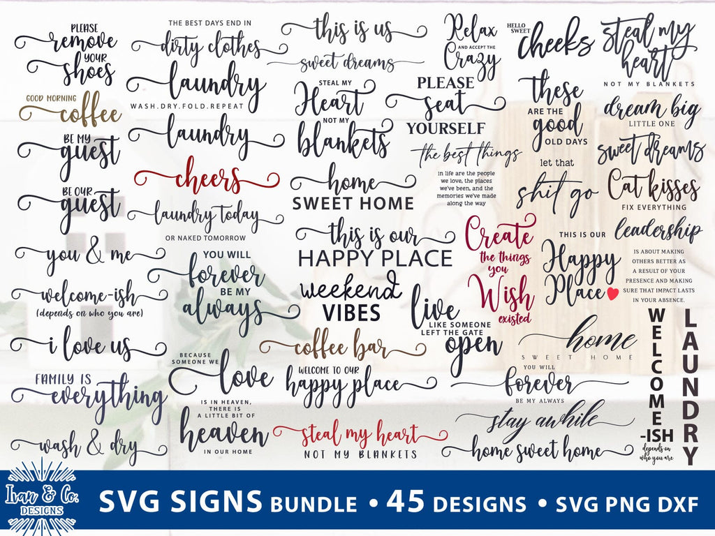 45 SVG Signs SVG Bundle | Farmhouse Sign Svg | Commercial Use | Cricut ...
