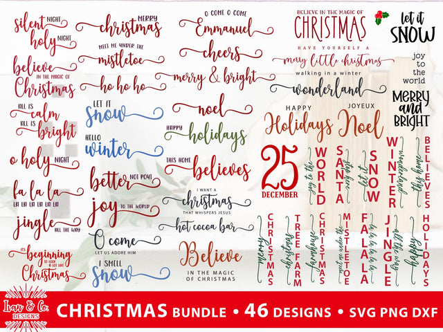 46 Christmas Signs SVG Bundle | Farmhouse Sign Svg | Commercial Use | Cricut | Silhouette | Digital Cut Files | SVG DXF PNG (2023b0602) SVG Ivan & Co. Designs 