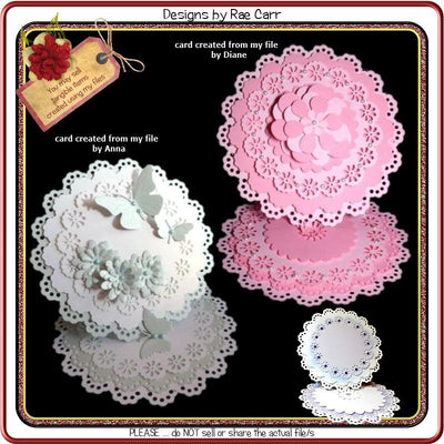 463 Fancy Scalloped Easel Card SVG Designs by Rae 